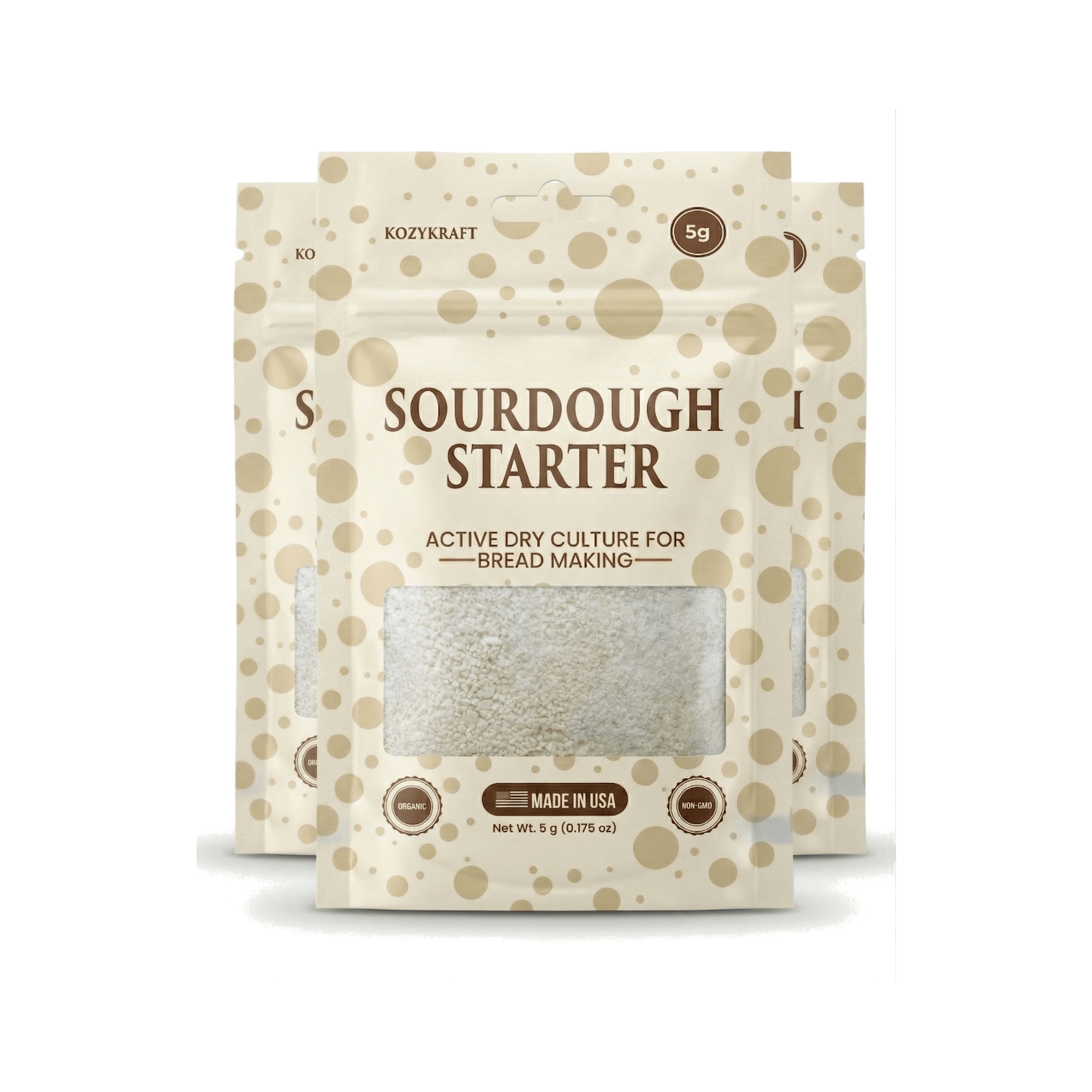 3-Pack Sourdough Starter Bundle by KozyKraft - Best Value