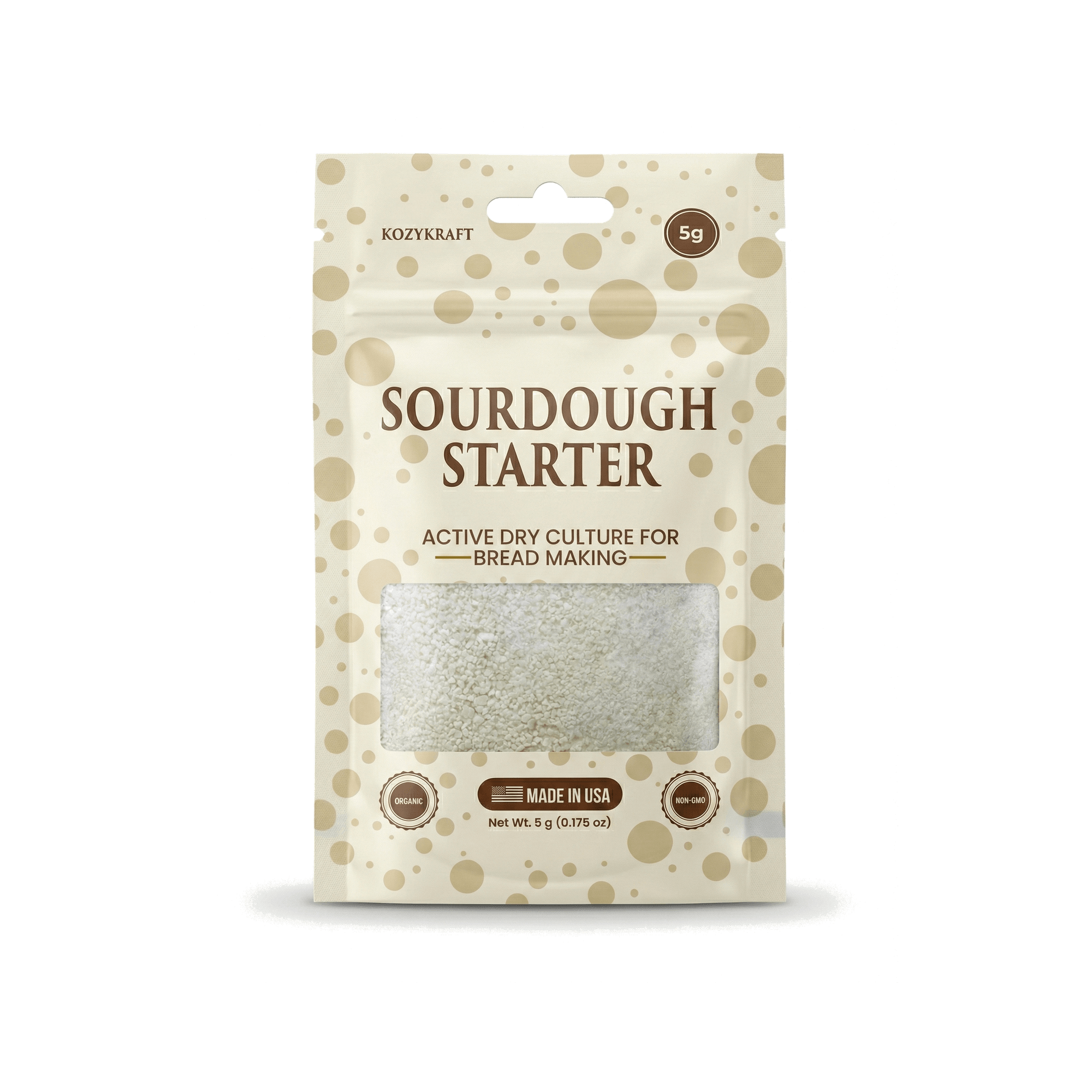 5g Dehydrated Sourdough Starter packet by KozyKraft